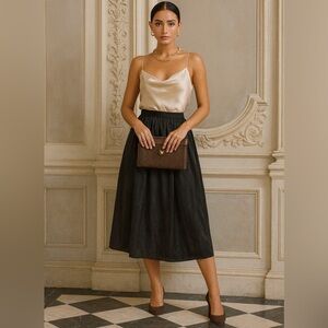 Long, Shimmer Skirt With Elastic Band